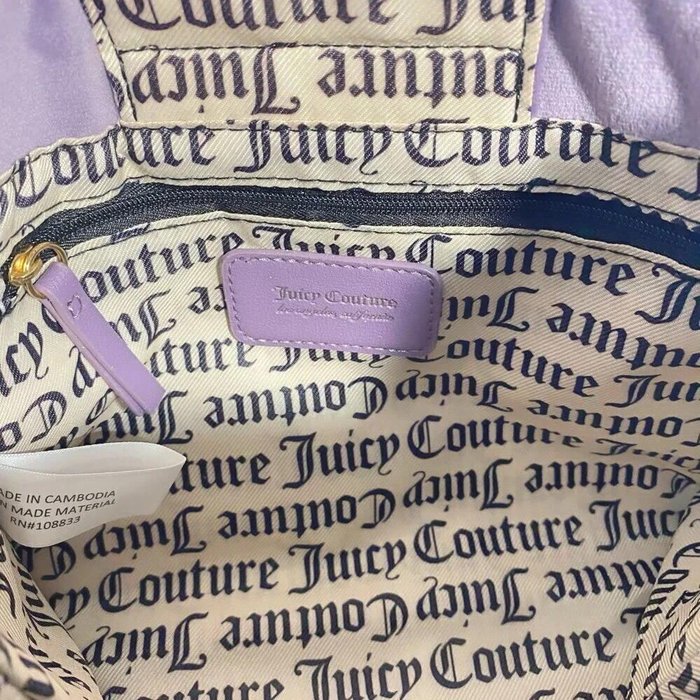 Juicy Couture Dusty Violet Big Spender Heart Charm Mini Tote Bag Satchel NWT